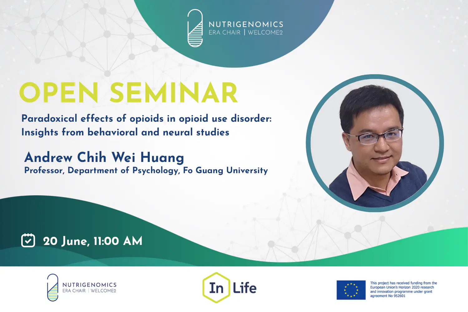 Baner informacyjny Otwartego seminarium z udziałem prof. Andrew Chih-Wei Huanga