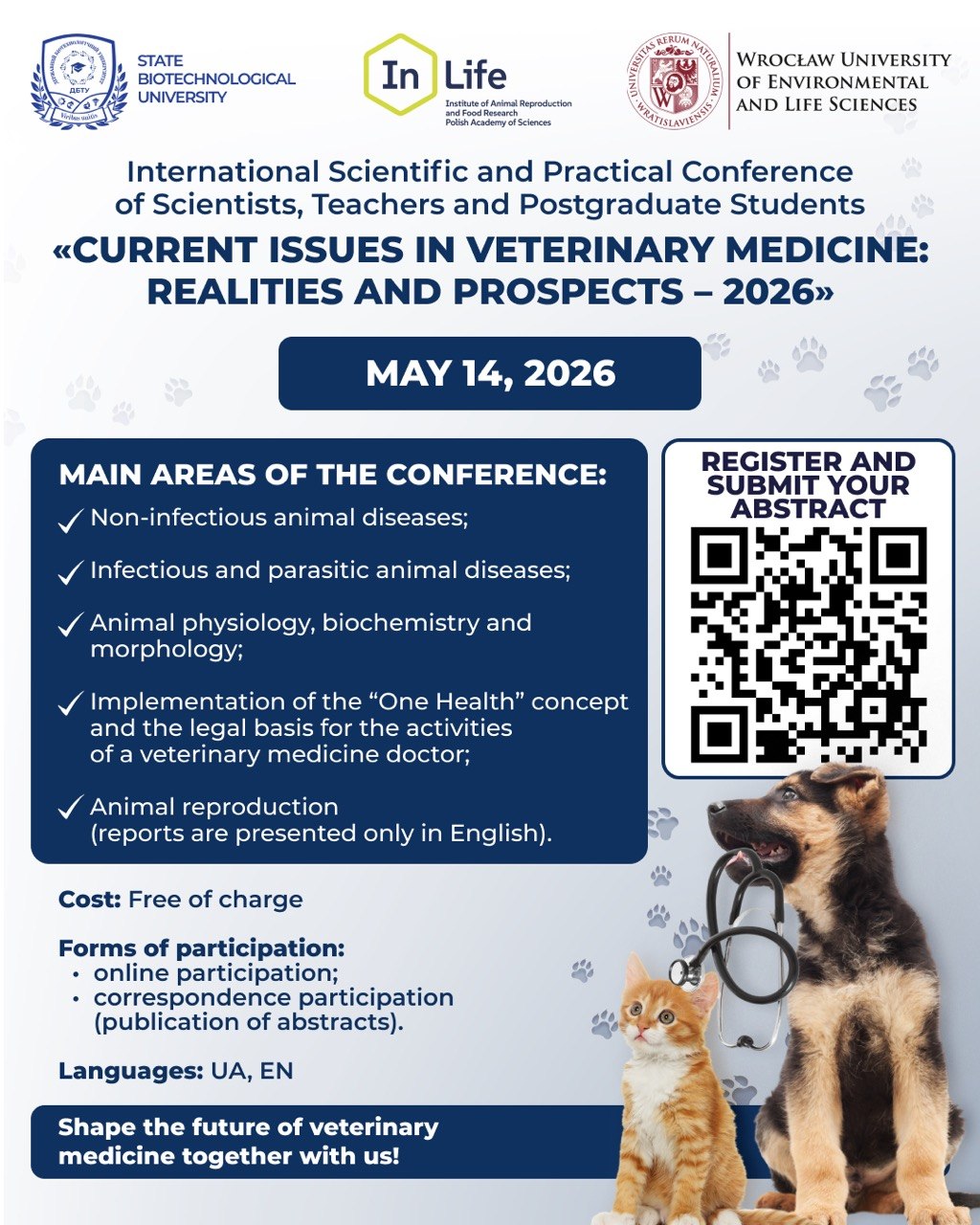 Plakat konferencji: Current Issues in Veterinary Medicine: Realities and Prospects – 14 maja 2026 r.