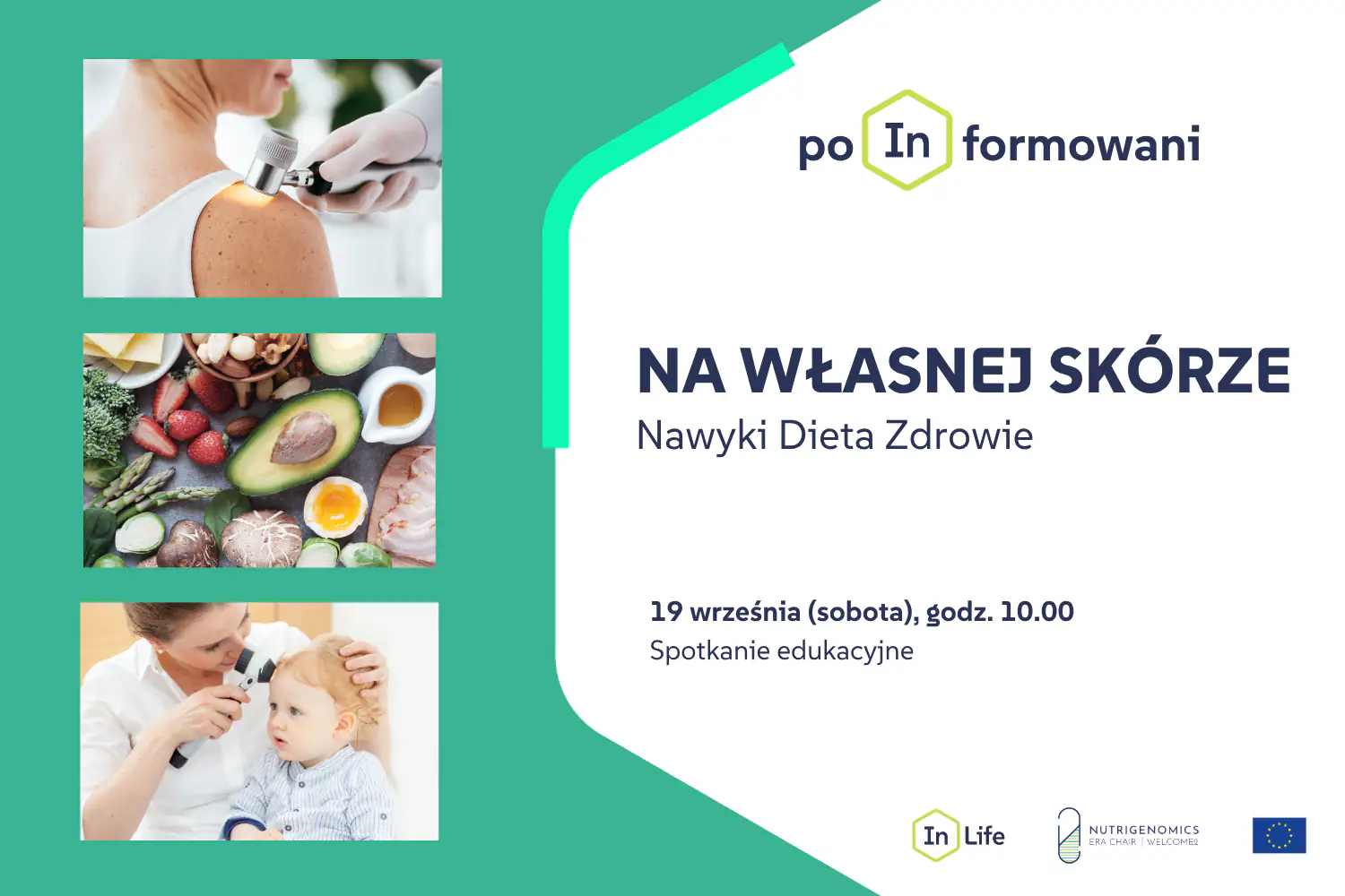 Baner: Na własnej skórze. Nawyki, Dieta, Zdrowie – spotkanie edukacyjne (19 września, godz. 10:00).